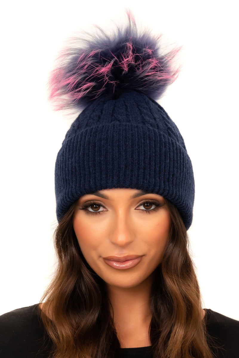 Macahel Soft Fur Bobble Hat with Tassels - Mustard