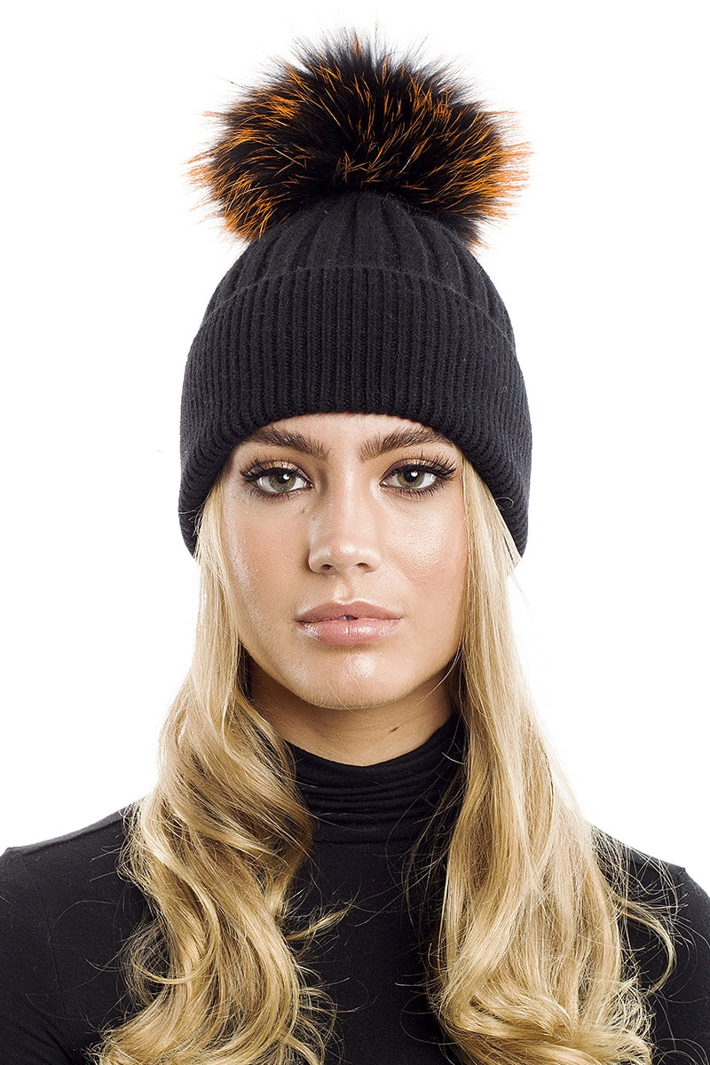 The Soho Ebony Black Angora Wool Fur Bobble Hat The Fur Bobble Shop